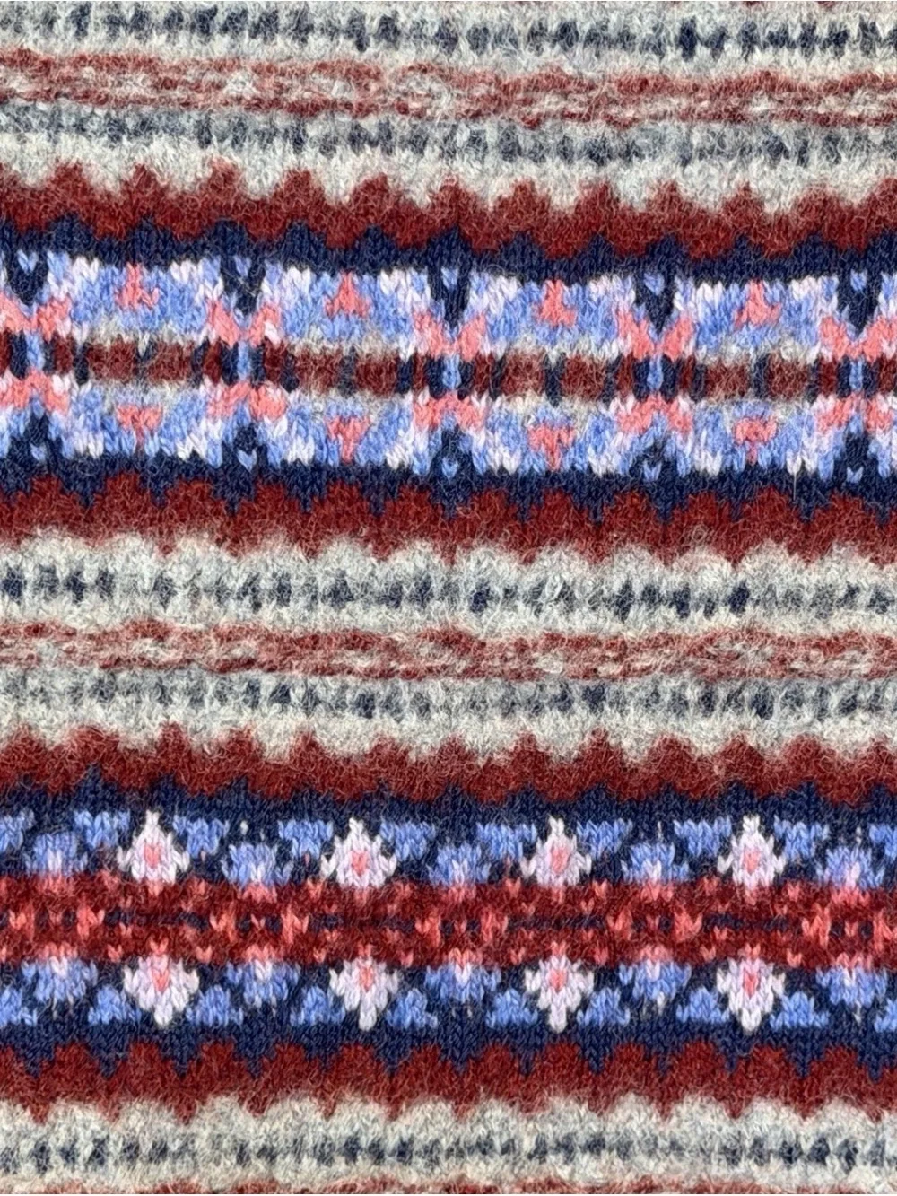 J. Crew Multicolor Fair Isle Cardigan - Red, Purple, Blue